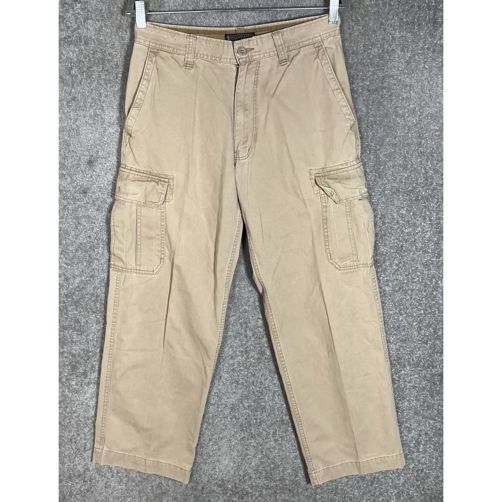 Old Navy Baggy Cargo Pants Mens Sz 30x30 Khaki Cotton Chino Pockets Vintage Y2K
